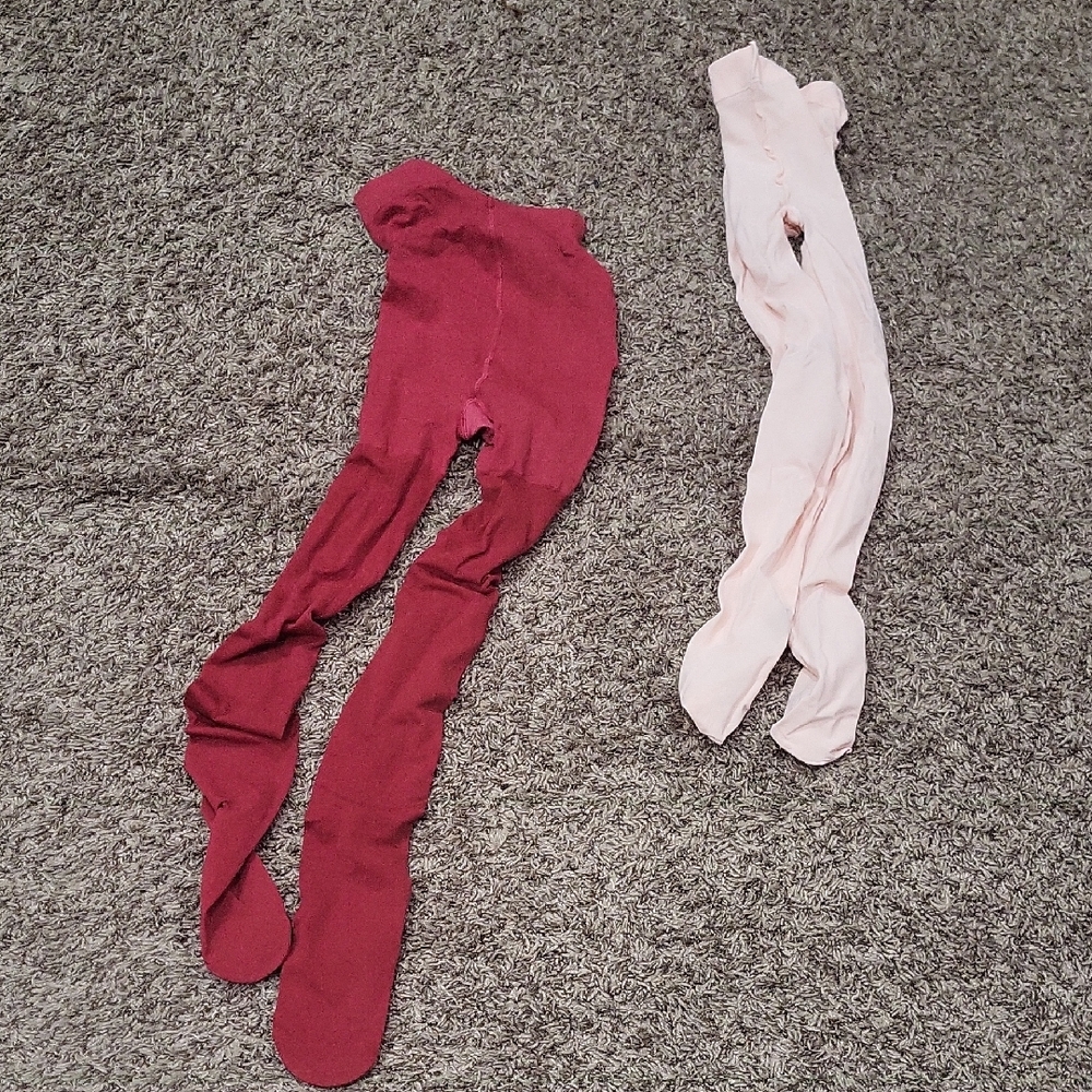 Capezio Women's Tights Set - Burgundy and Light Pink